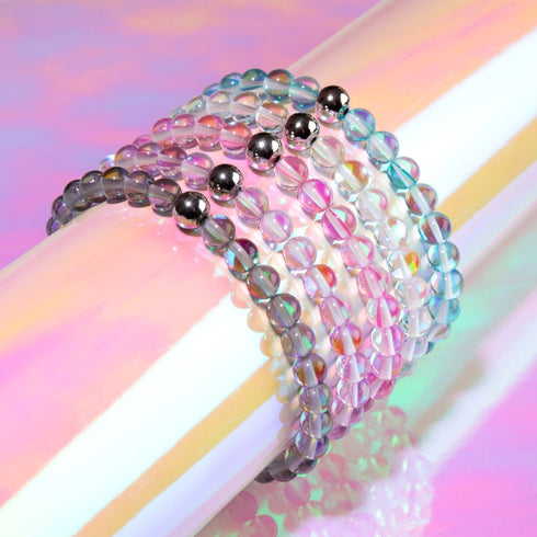 Voie Lactée | Argent sterling .925 | Bracelet de perles de verre galaxie